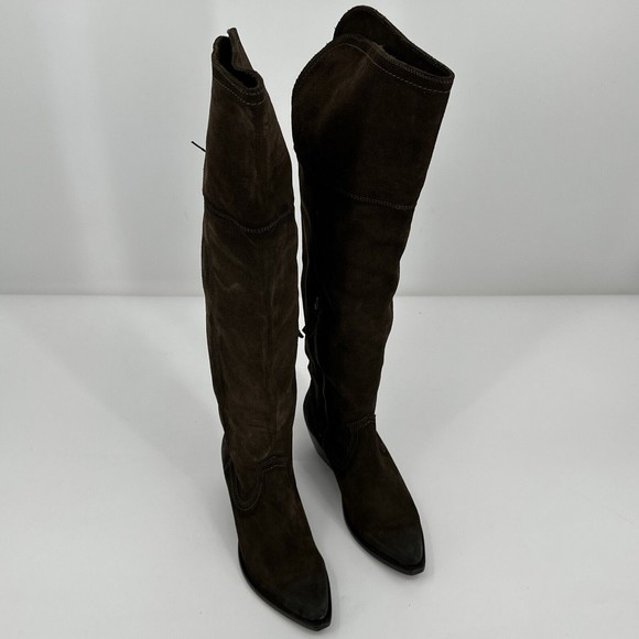 Frye Sacha Womens Size 8.5 B Over The Knee OTK Riding Western Boots Cognac Brown - Picture 3 of 12